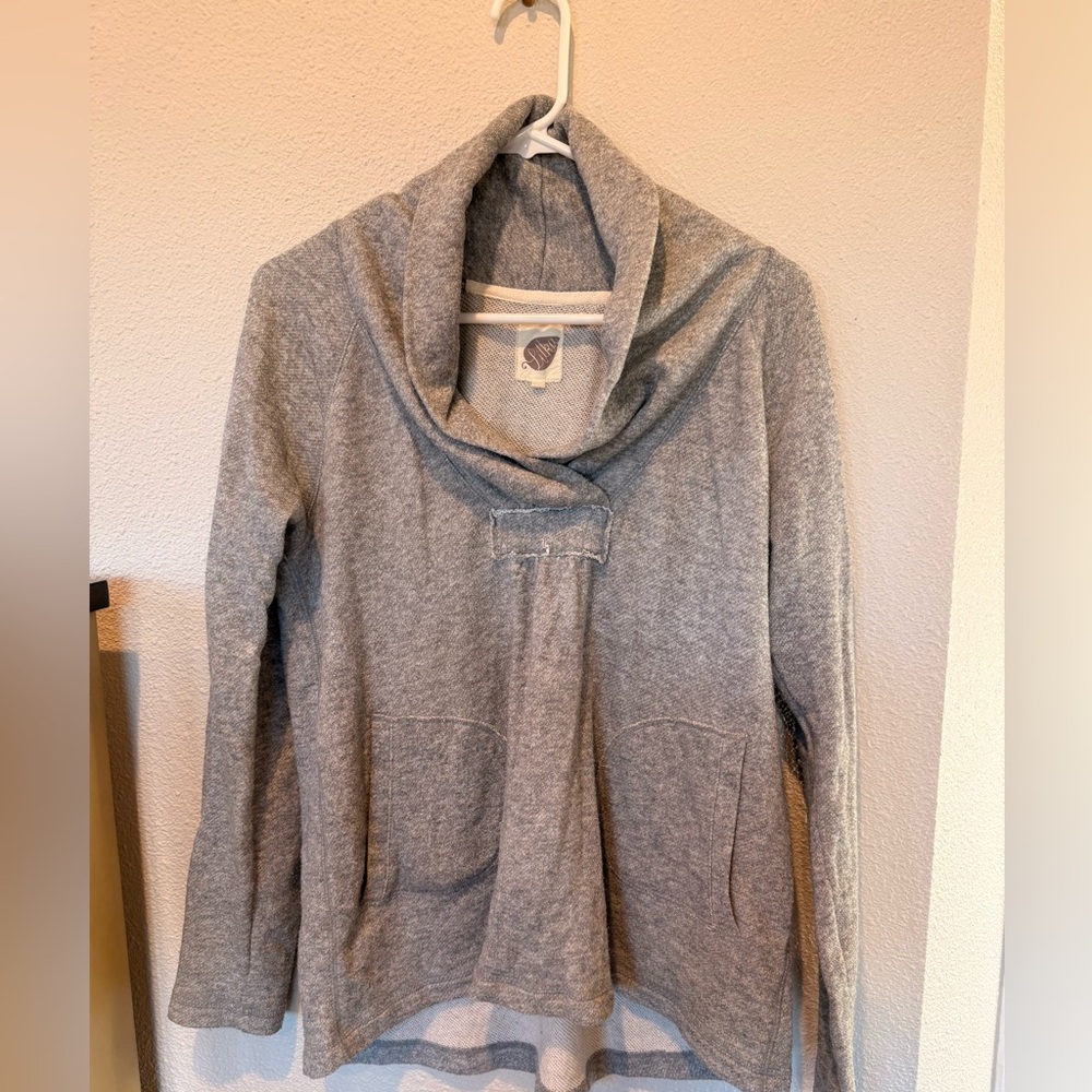 Anthropologie Light Gray Cowl Neck Sweater